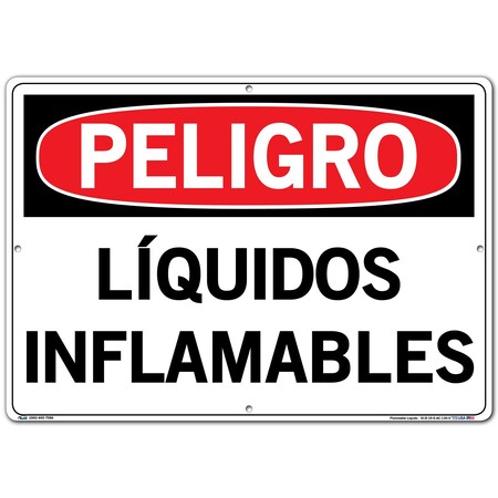 Vestil Aluminum Composite Sign, 14-1/2" Height, 20-1/2" Width, Aluminum Composite, Rectangle, Spanish SI-D-19-E-AC-130-S